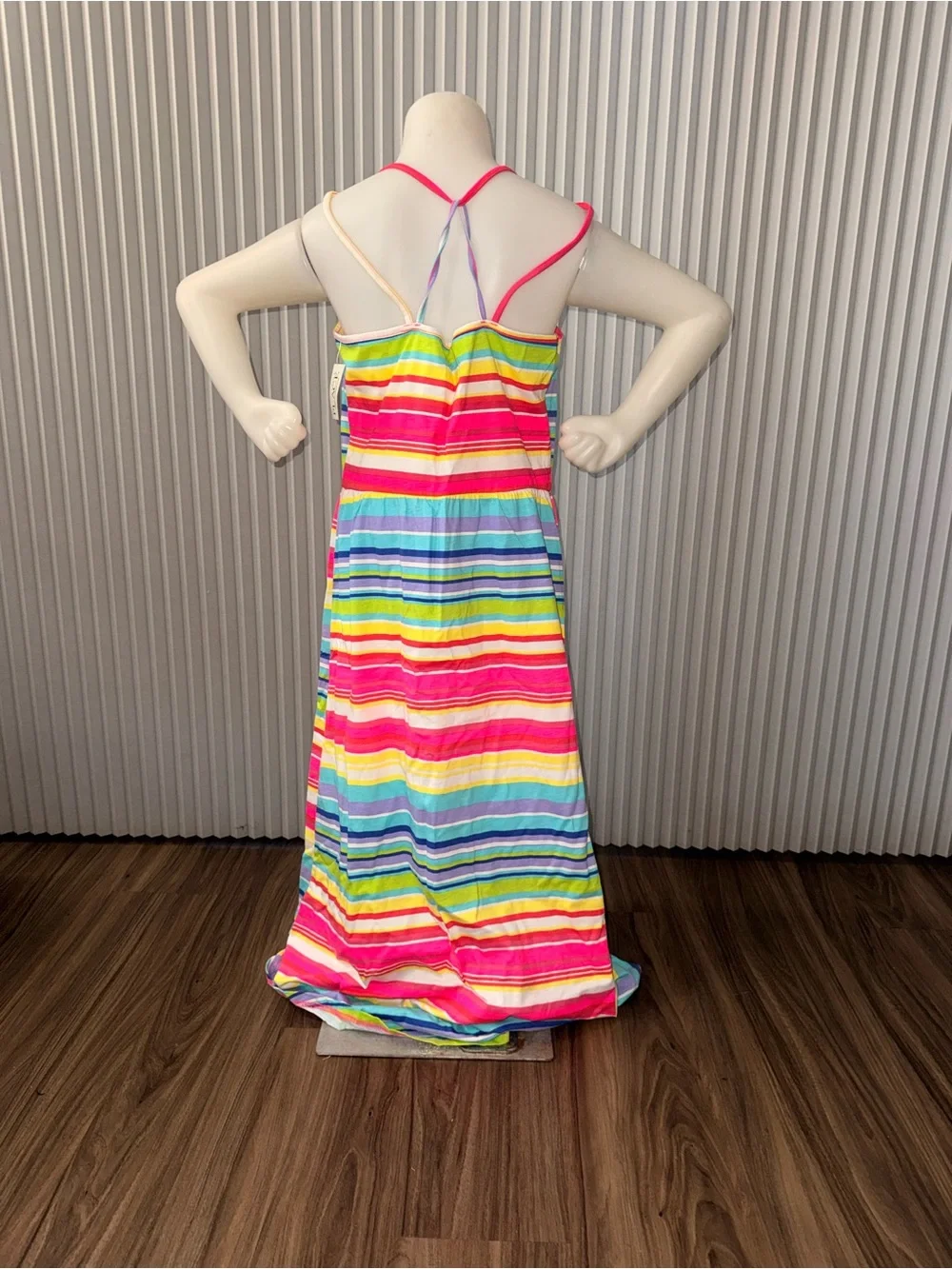 Girls' Multicolor Striped Sleeveless Summer dress - Multi Color